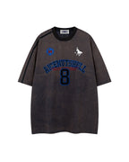 Washed distressed short-sleeved shirt