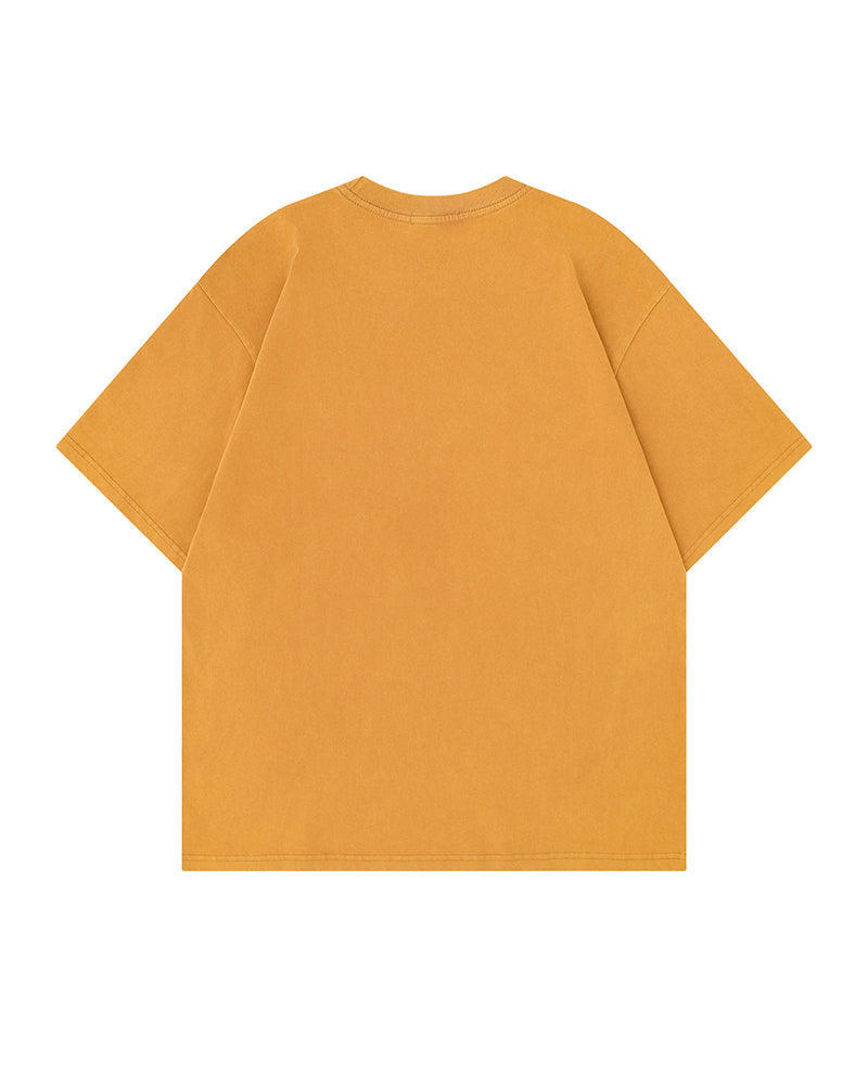 Retro distressed short-sleeved shirt