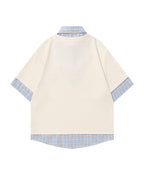 Faux two-piece polo shirt