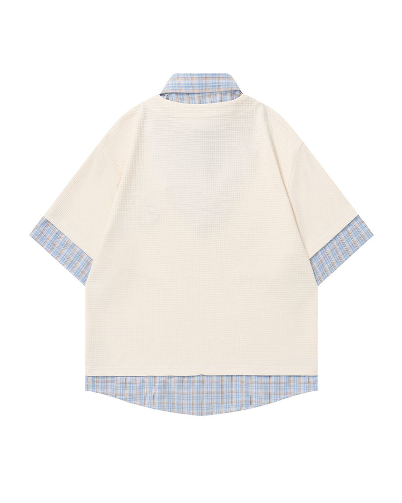 Faux two-piece polo shirt