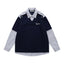 Fake two-piece polo sweatshirt