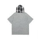 Retro hooded short sleeves