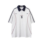 Contrast color letter short sleeves