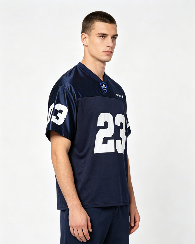 spliced sports short-sleeved shirt