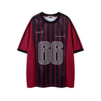 Vertical stripe print short sleeves