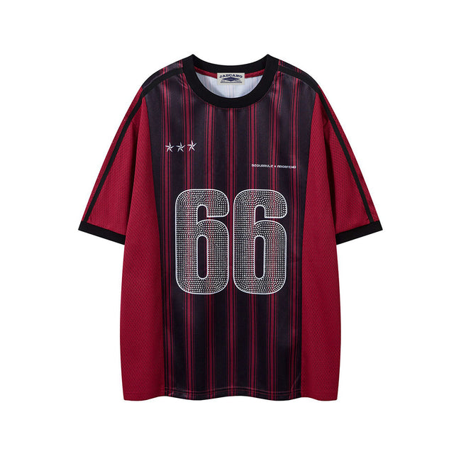 Vertical stripe print short sleeves Hover Image
