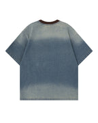 Retro denim short-sleeved shirt