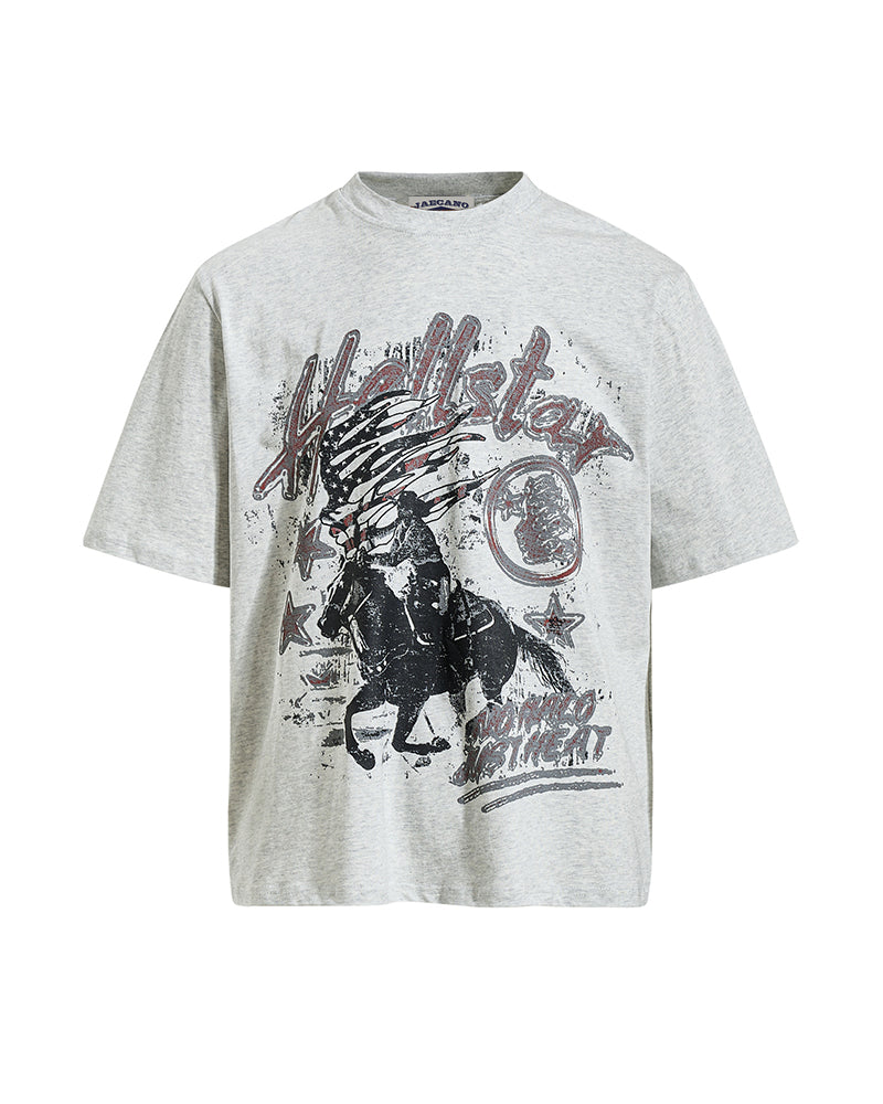 Retro distressed short-sleeved shirt