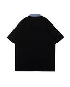 American retro lapel zipper short sleeves
