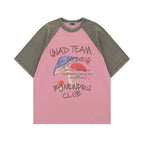 Contrast color mushroom short sleeves