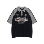 American retro stitching sports short sleeves