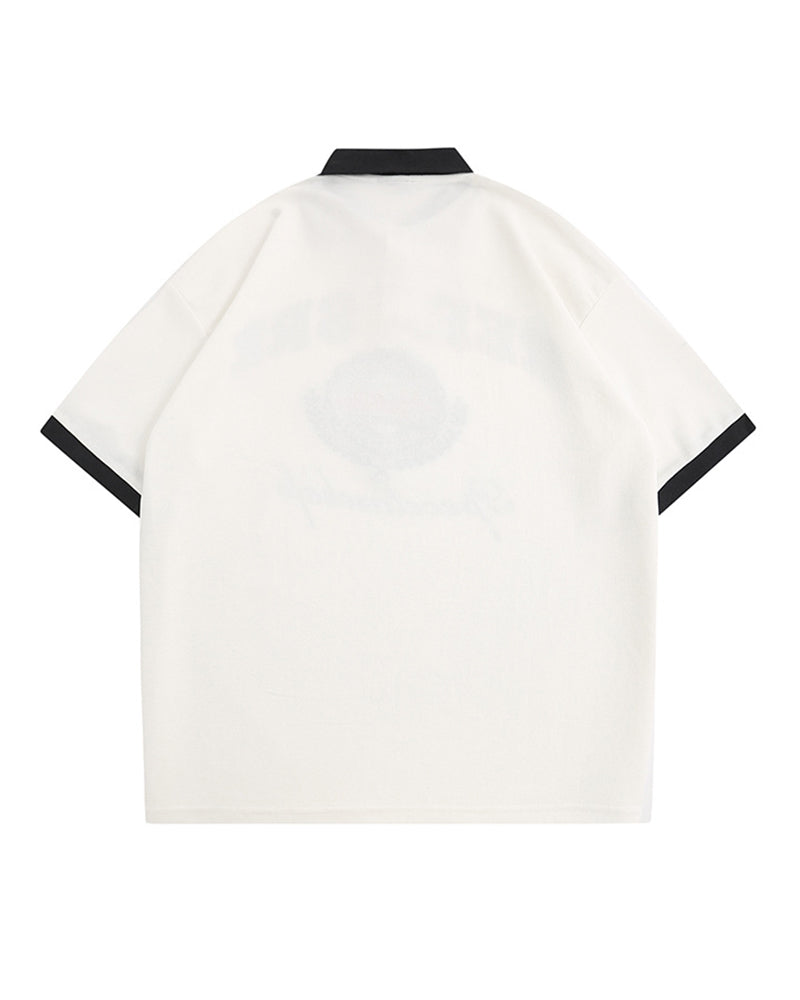 American retro hip hop embroidered letter short sleeves