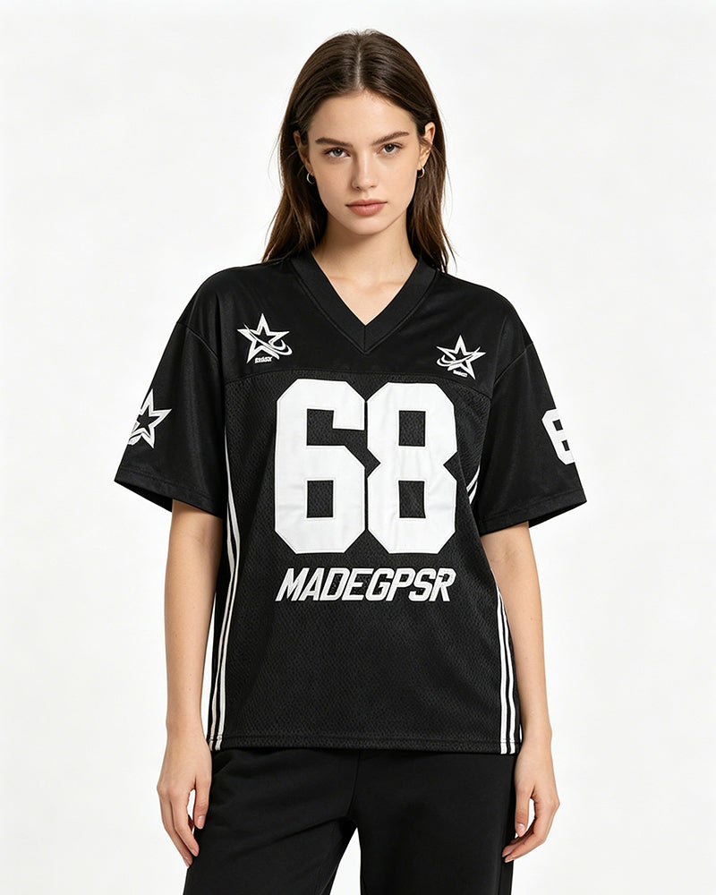 Embroidered sports short sleeves