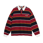 Striped contrast lapel sweatshirt
