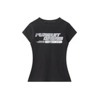 Lettering print crew neck short sleeves