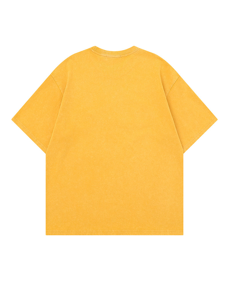 Retro distressed short-sleeved shirt