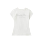 Slim-fit versatile printed short sleeves