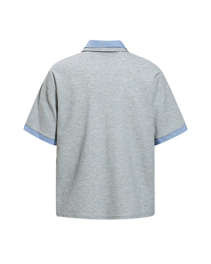 Embroidered Colorblock Short Sleeve T-Shirt