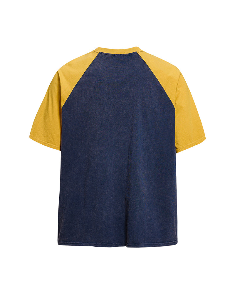 Distressed five-star short-sleeved shirt