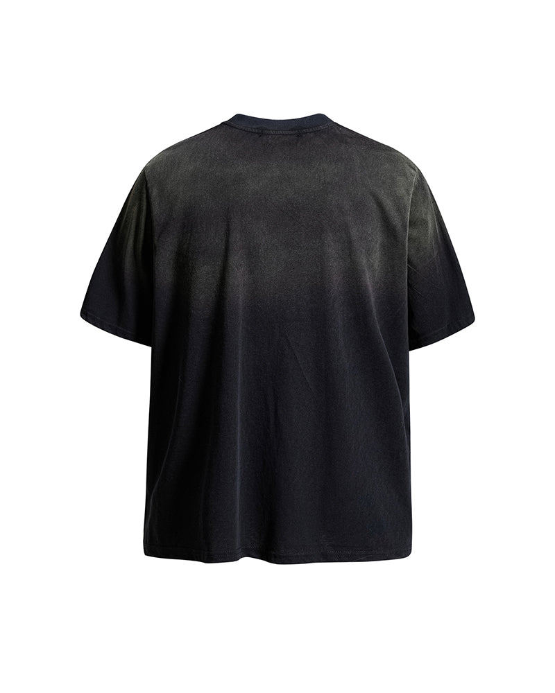 Washed gradient short-sleeved shirt