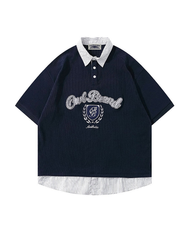 Fake two-piece lapel short sleeves Main Image