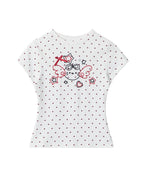 Sweet polka dot short-sleeved shirt