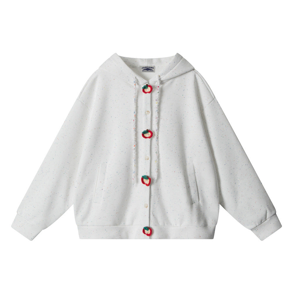 Simple hooded sweatshirt jacket
