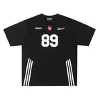 Retro letter embroidered short sleeves
