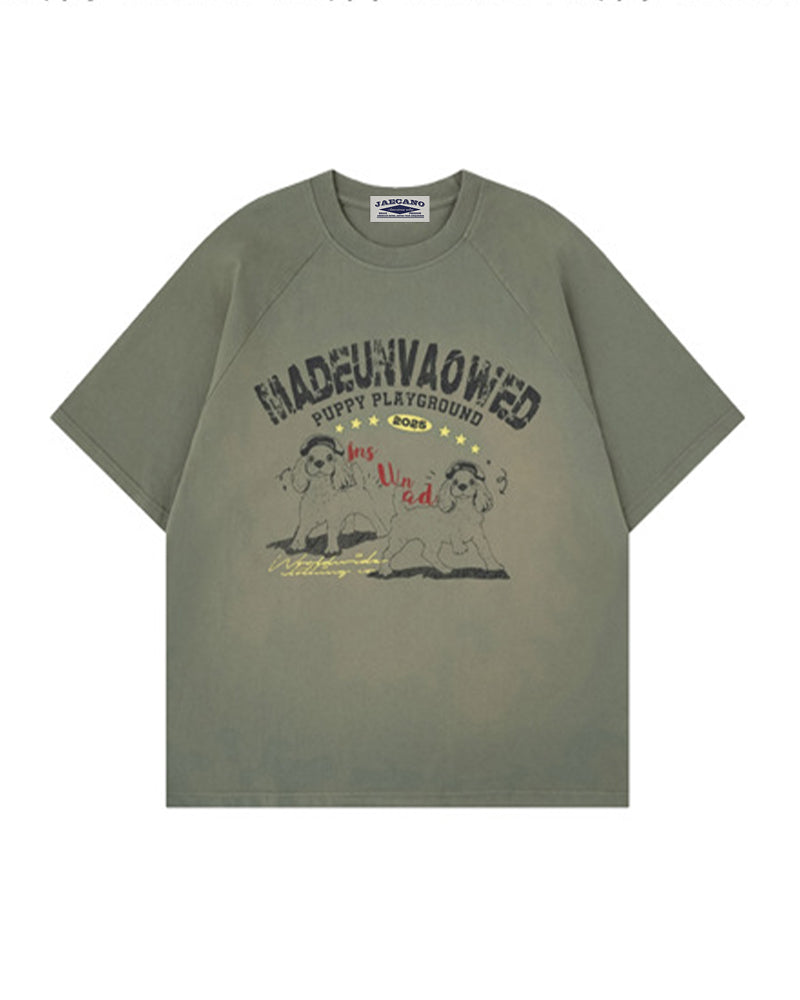 Vintage distressed crew neck short sleeve