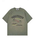 Vintage distressed crew neck short sleeve