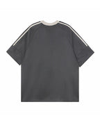 American retro patchwork contrasting short sleeves