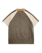 American retro raglan short sleeves