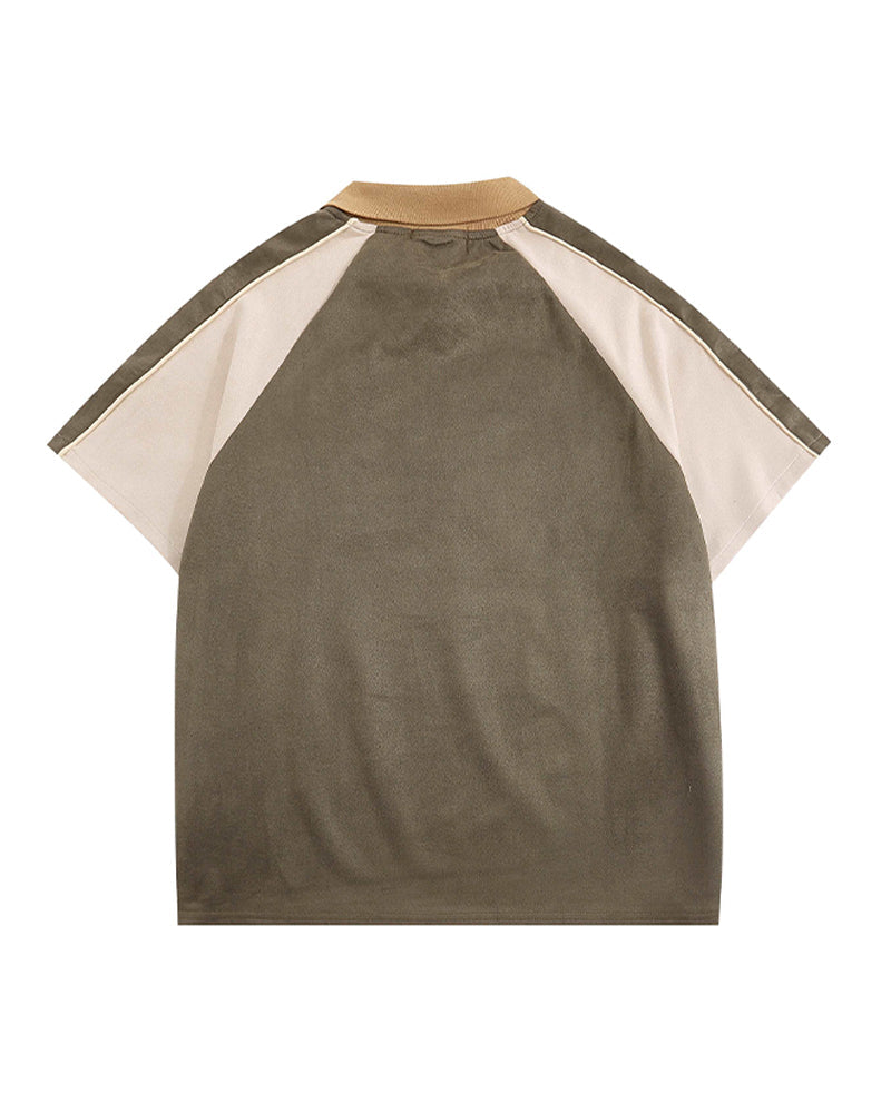 American retro raglan short sleeves
