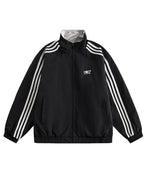 Retro reversible three stripes contrasting color jacket