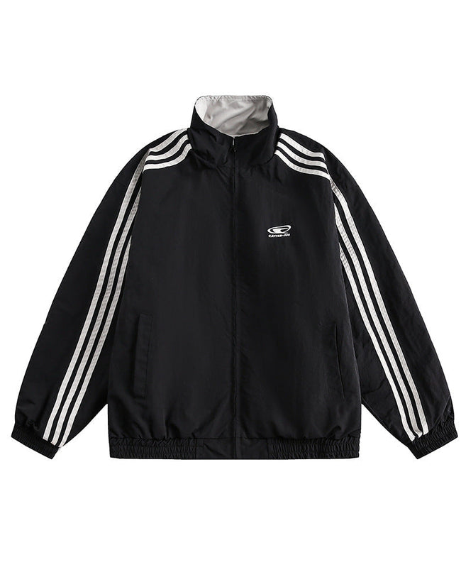 Retro reversible three stripes contrasting color jacket Hover Image