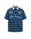 Retro striped embroidered short-sleeved shirt