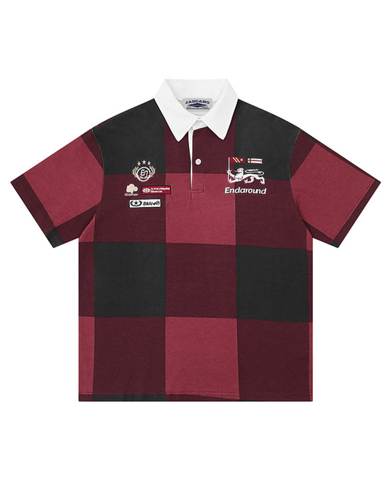 Embroidered Colorblock Short Sleeve T-Shirt