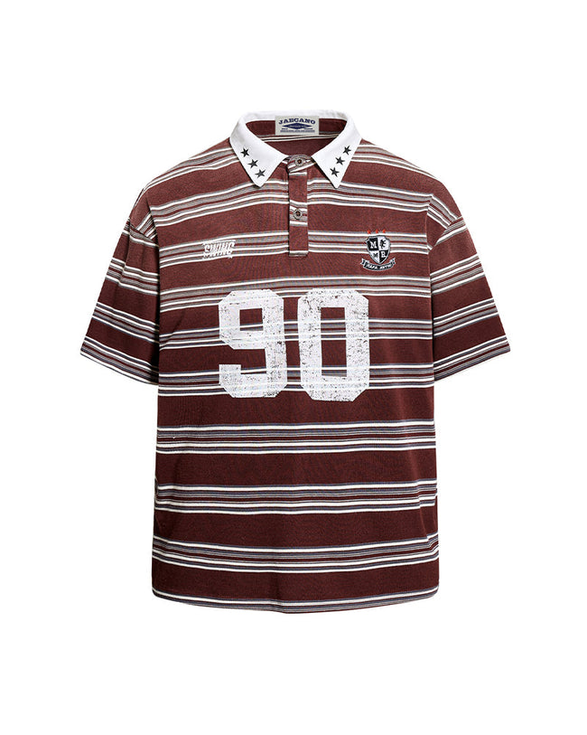 Color-blocked striped short-sleeved shirt Hover Image