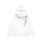 Floral embroidered sweatshirt hoodie