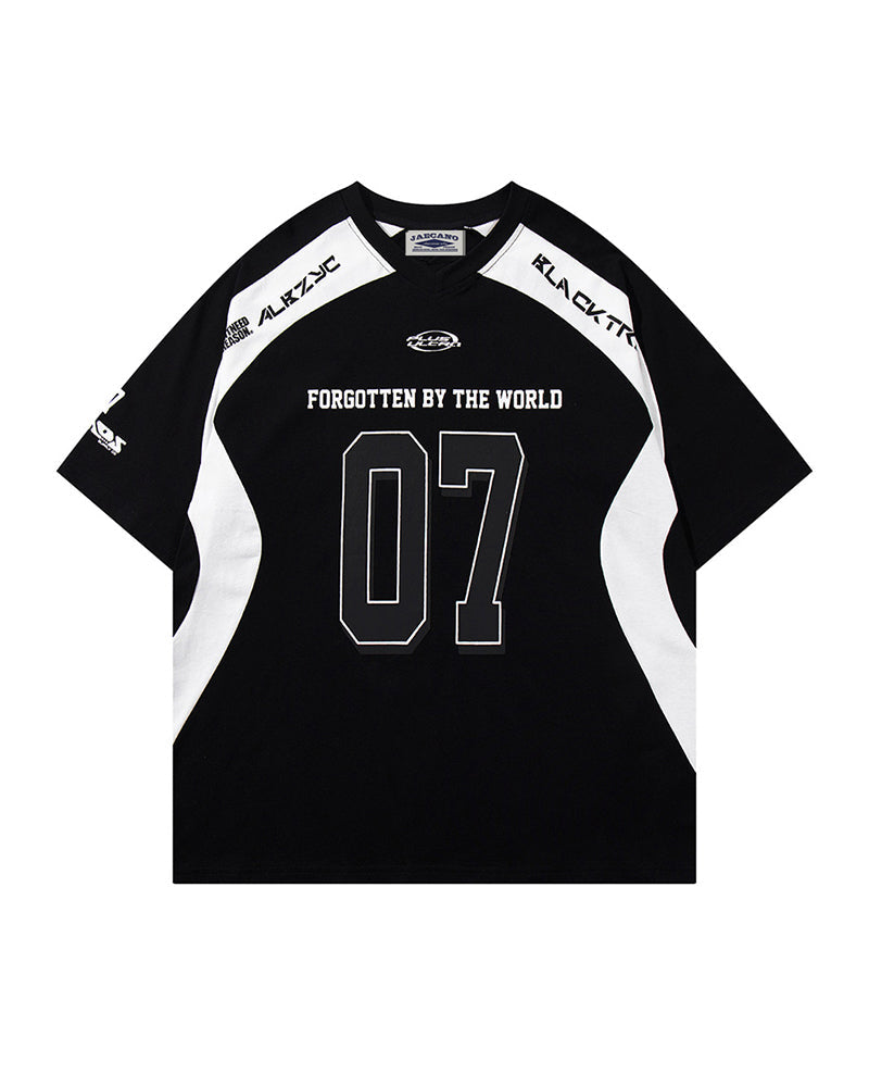 Sports style patchwork short sleeves