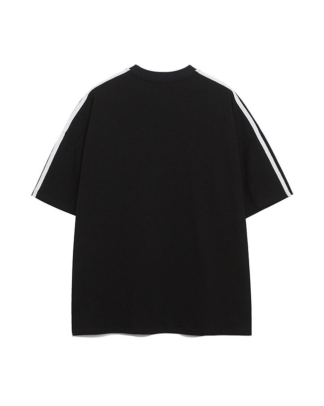 Contrast color letter print short sleeves Main Image