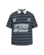 Retro striped short-sleeved shirt