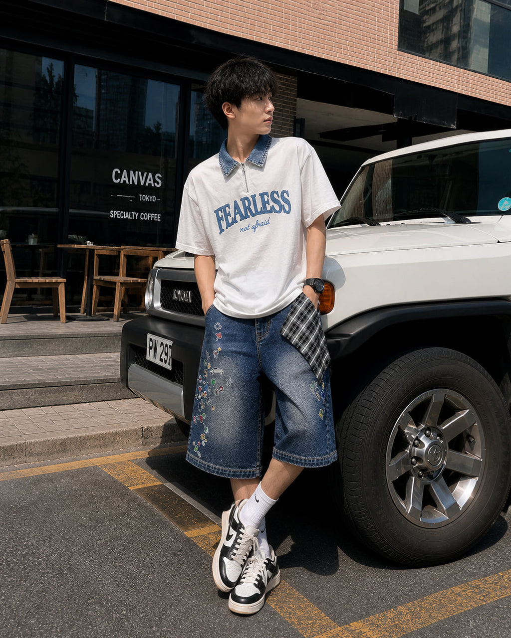 American retro lapel zipper short sleeves