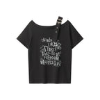 Fashion letter short sleeves