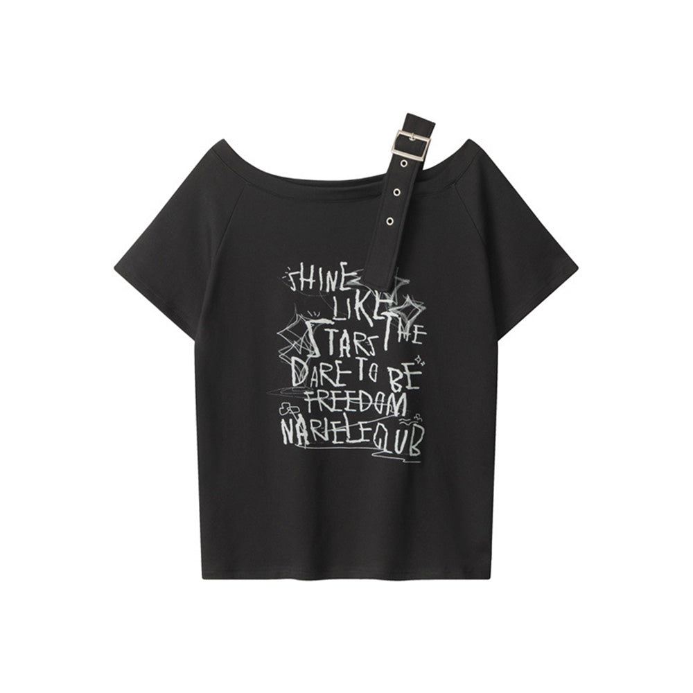 Fashion letter short sleeves