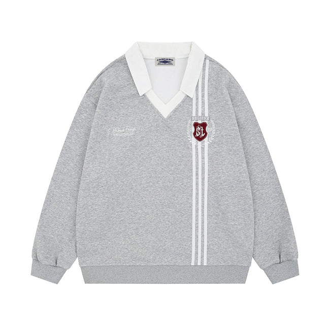 Fake two-piece college style sweatshirt Main Image