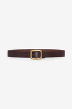 RSALBT04 - Unisex Rectangle Center Bar Buckle Leather Belt