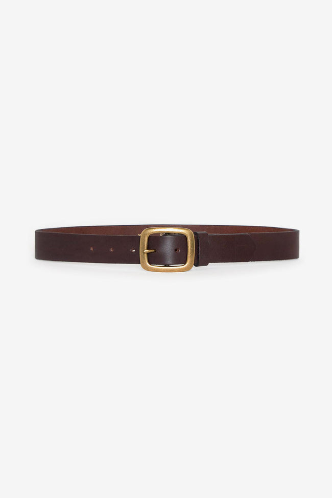 RSALBT04 - Unisex Rectangle Center Bar Buckle Leather Belt Main Image