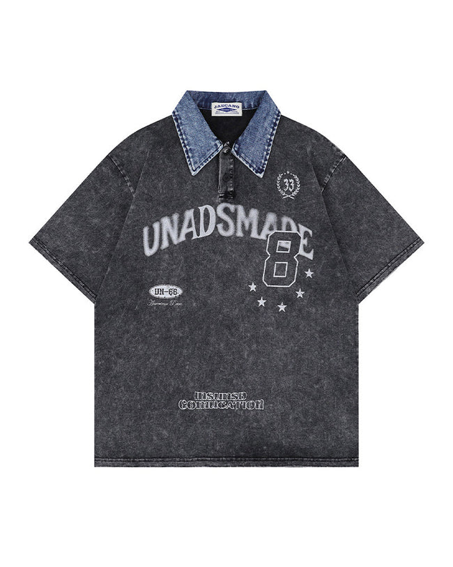 Washed lapel short sleeves Hover Image