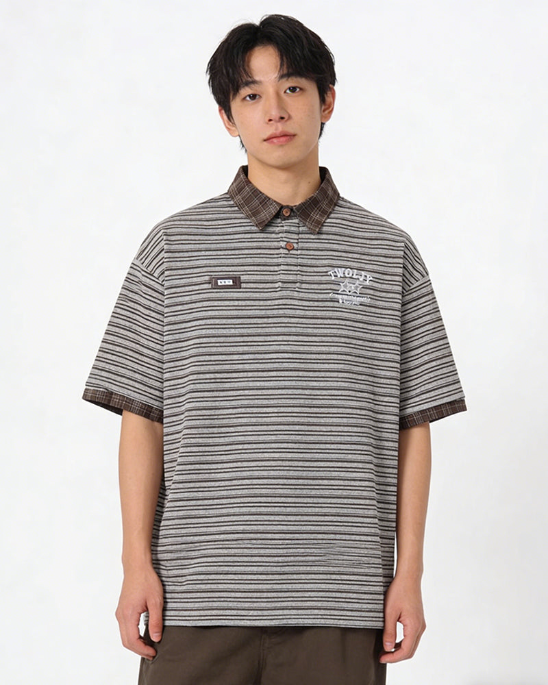 Striped short sleeves